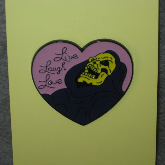 1980s Cartoon He-Man MOTU Skeletor Live Laugh Love Metal Enamel Pin 251036A2 - Picture 6 of 8